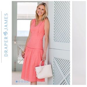 NWT DRAPER JAMES Eyelet Midi Dress coral color